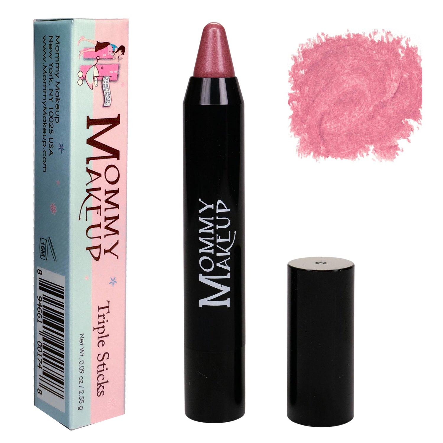 Triple Sticks Lipstick, Cream Blush, and Treatment in Pink Daisy - a daisy pink with shimmer