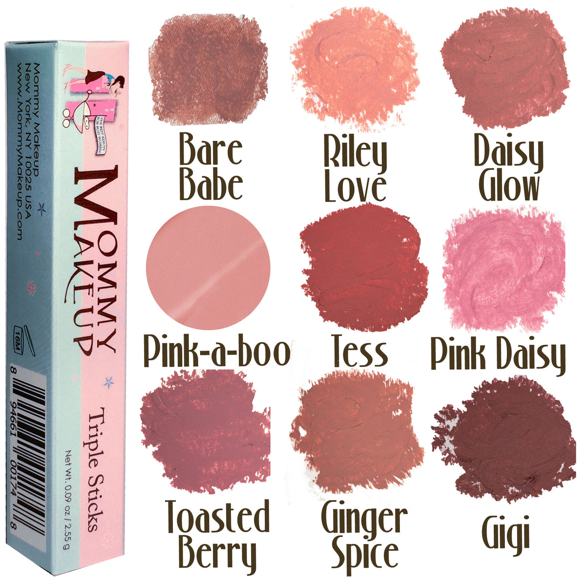 Triple Sticks Lipstick, Cream Blush, and Treatment all in one! A moisturizing, long-wearing color with medium coverage for lips and cheeks - available in 9 shades!