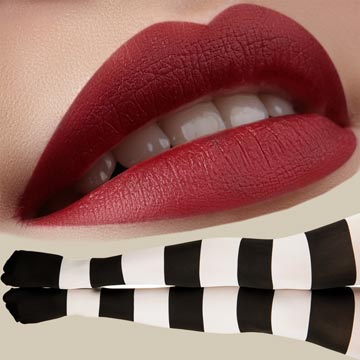 A full coverage lipstick is the equivalent of opaque tights.