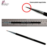 Our Pointed Eyeliner Brush is the best brush for our Stay Put Gel Eyeliner. Measures 6-1/4 in long (travel size) for precision application!