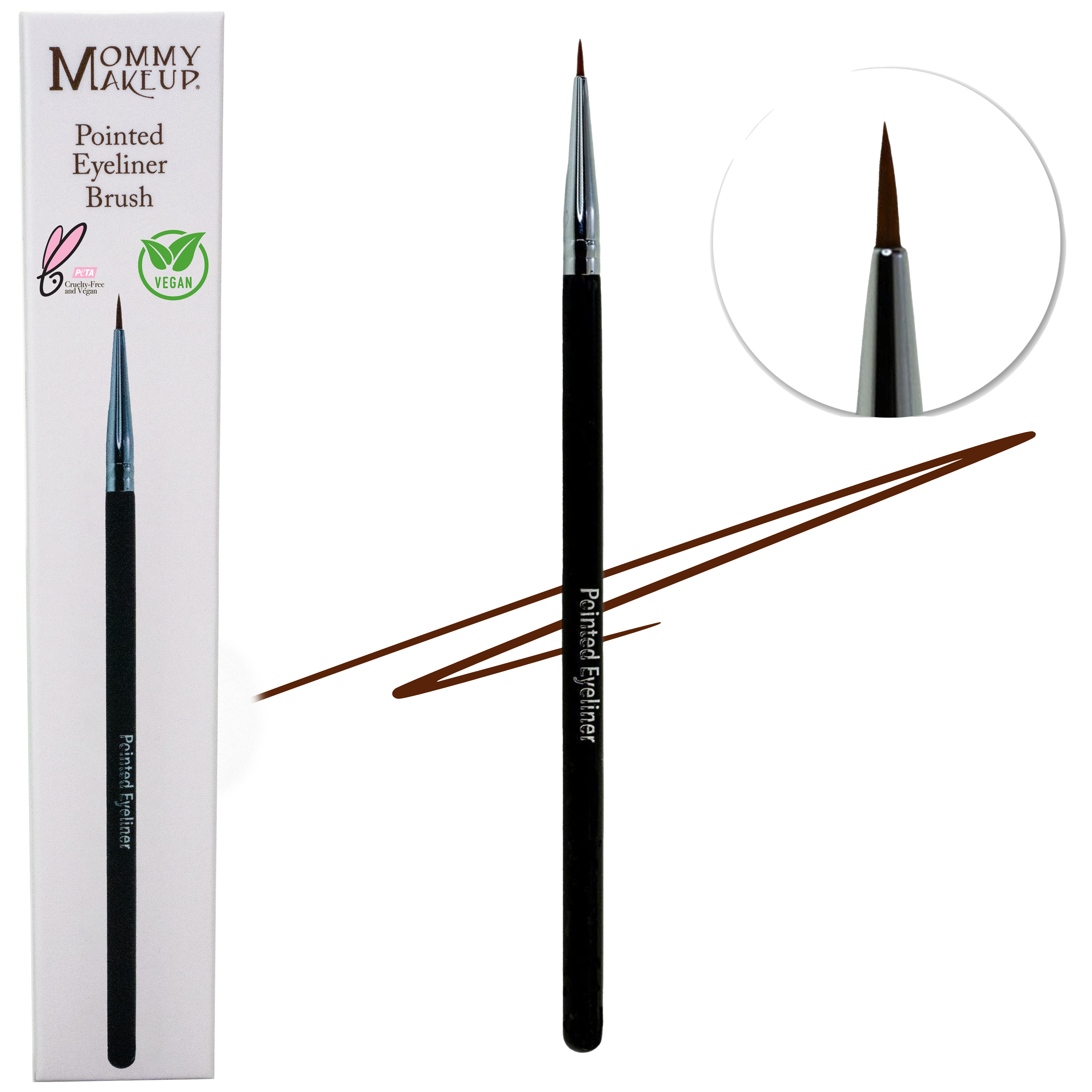 Pointed Eyeliner Brush is the best brush for Stay Put Gel Eyeliner. The Pointed Eyeliner Brush offers smooth and precise application for makeup artist quality results and long wearing durability.