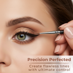 Close-up of a person applying eyeliner with Mommy Makeup Pointed Eyeliner Brush, focusing on precision and control.