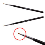 Pointed Eyeliner Brush for waterproof eyeliner. Short handled, hand cut, vegan, cruelty free.