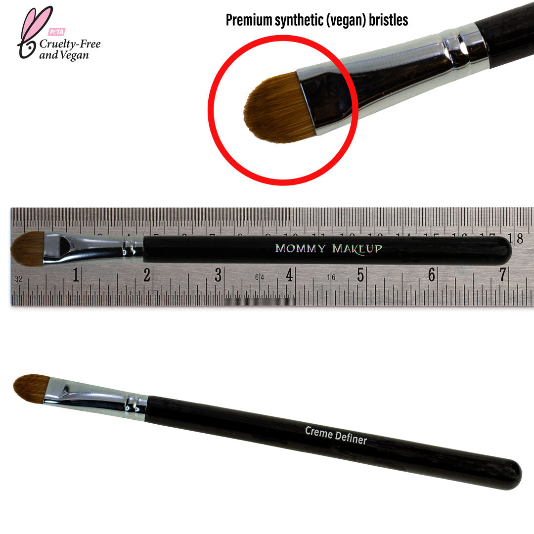 Vegan, travel friendly size and hand cut Creme Definer Brush. #Vegan_brush #Mommy_Makeup_Creme_Definer_Brush #Creme_Definer_Brush #Cruelty_Free_Brush