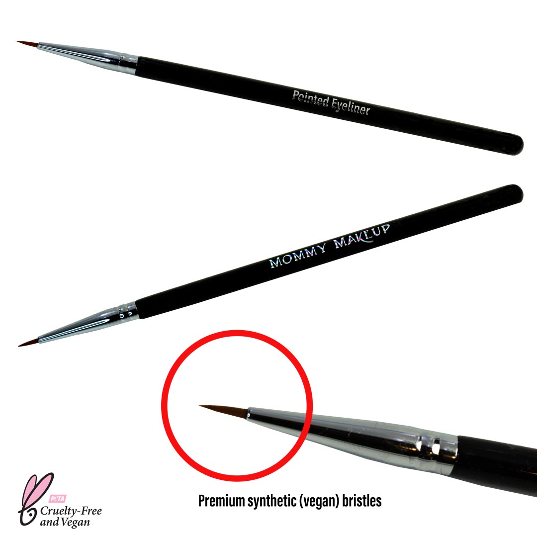 Our Pointed Eyeliner Brush is the best brush for our Stay Put Gel Eyeliner. The Pointed Eyeliner Brush offers smooth and precise application for makeup artist quality results and long wearing durability.
