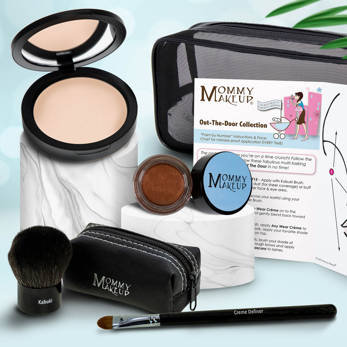 This fabulous yet simple multi-tasking mineral makeup kit will give you a sophisticated look and get you out-the-door in no time! Talc-free, paraben-free, NO Animal Testing.