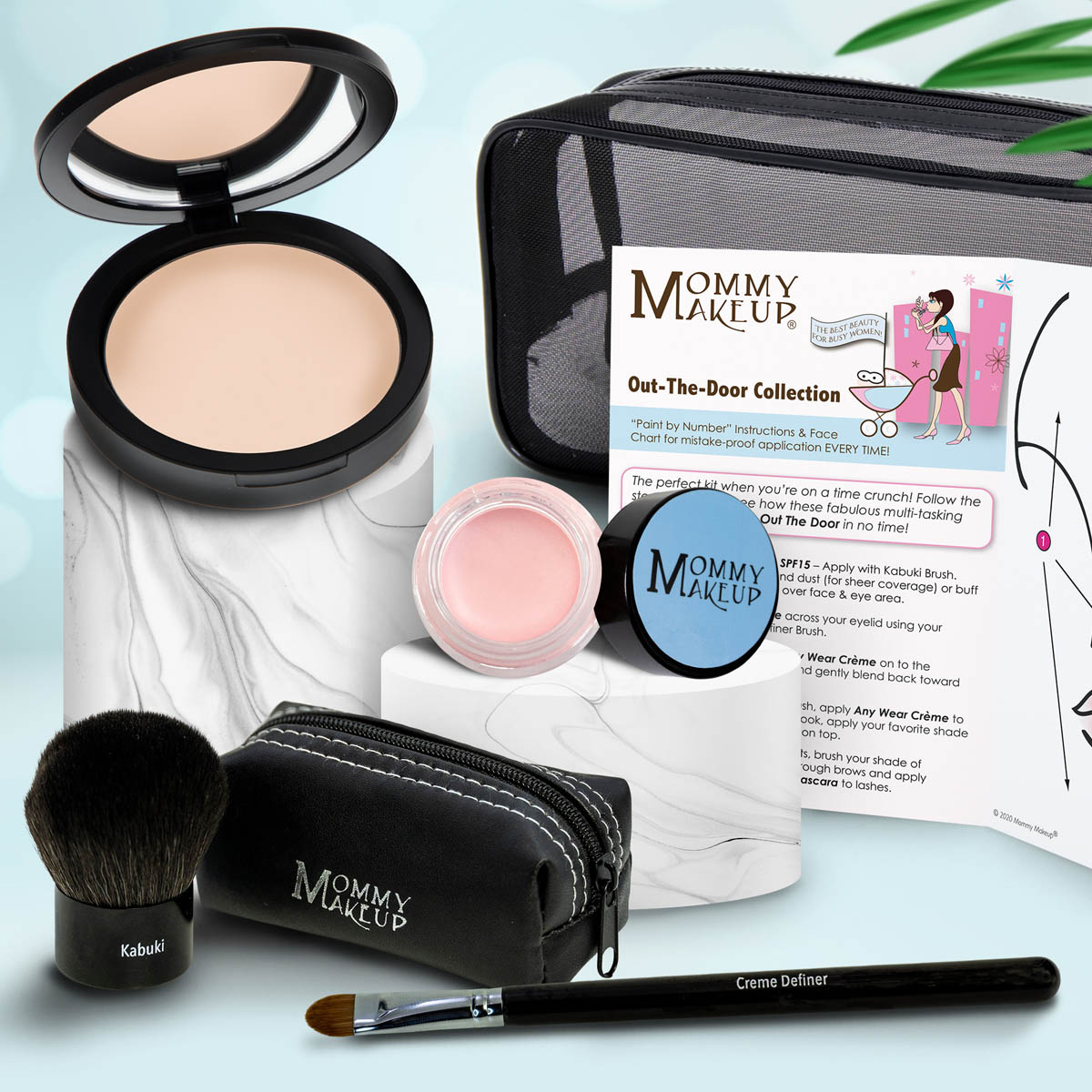 This fabulous yet simple multi-tasking mineral makeup kit will give you a sophisticated look and get you out-the-door in no time! Talc-free, paraben-free, NO Animal Testing.