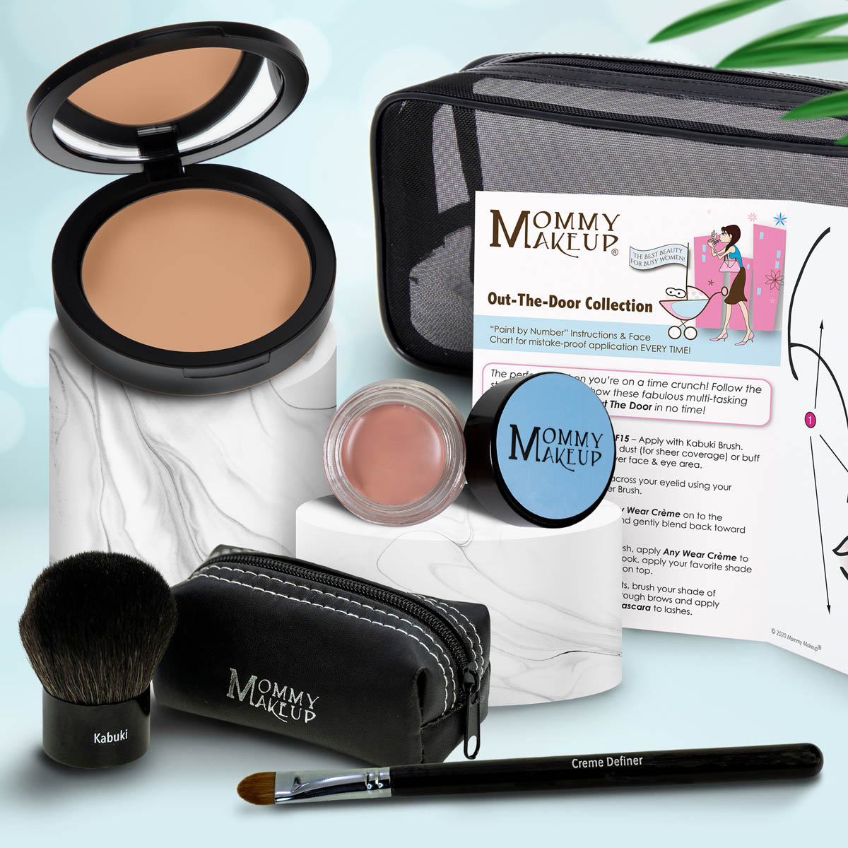 This fabulous yet simple multi-tasking mineral makeup kit will give you a sophisticated look and get you out-the-door in no time! Talc-free, paraben-free, NO Animal Testing.