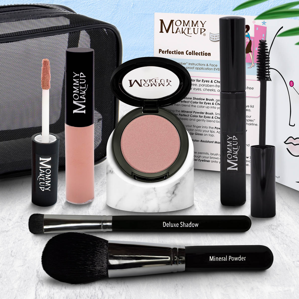 This 6 piece makeup kit is perfect for a quick, ultra easy, radiant look! A fabulous travel-friendly, multi-tasking makeup kit will give you a fresh glowing look that is super simple to apply. Select your own colors!