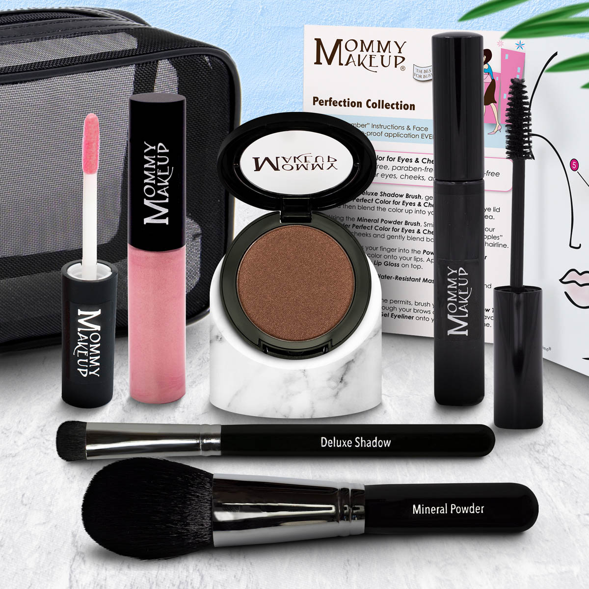 This 6 piece makeup kit is perfect for a quick, ultra easy, radiant look! A fabulous travel-friendly, multi-tasking makeup kit will give you a fresh glowing look that is super simple to apply. Select your own colors!